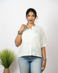 Mint Blossom Embroidered Shirt