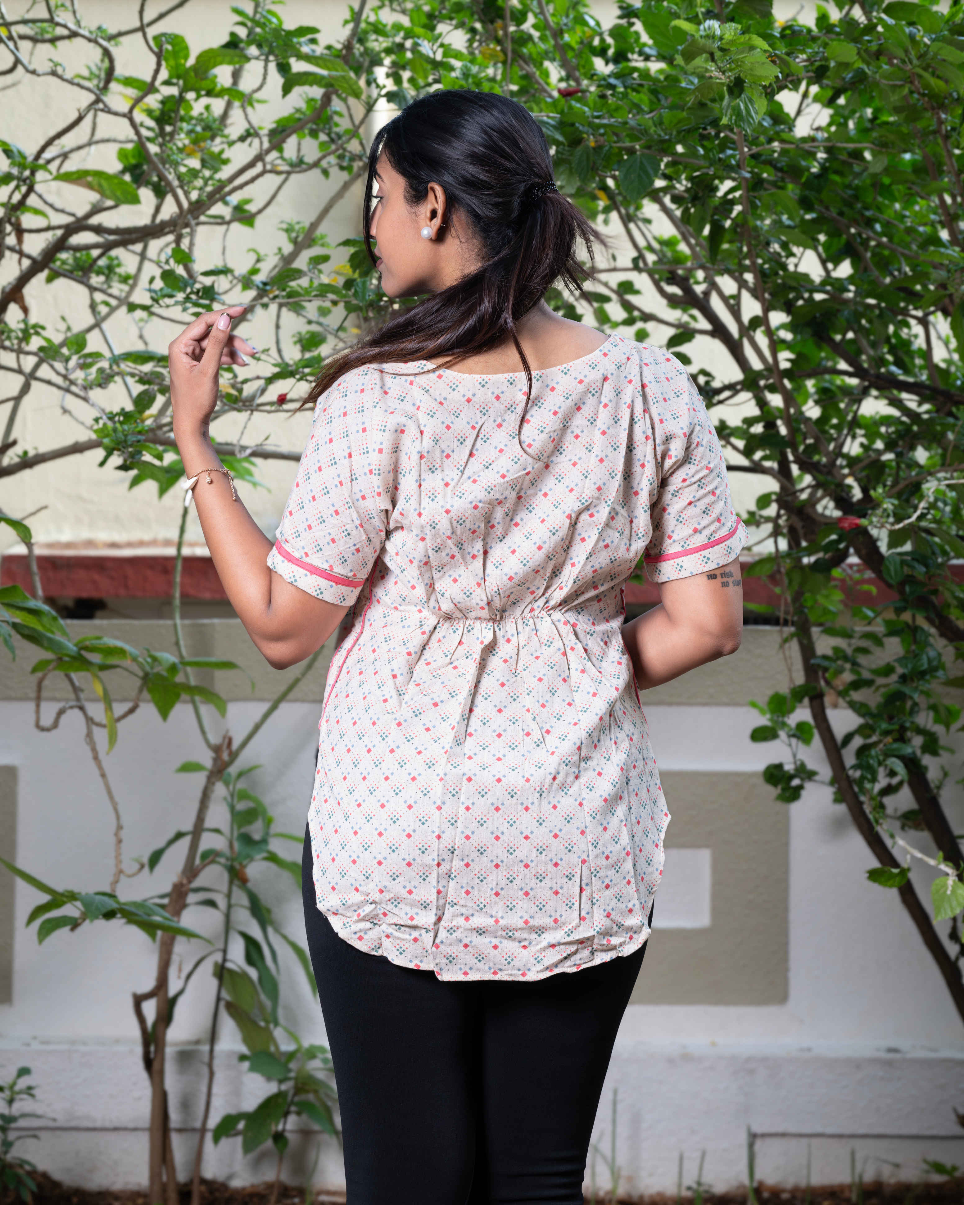 Rosette Ruched Top